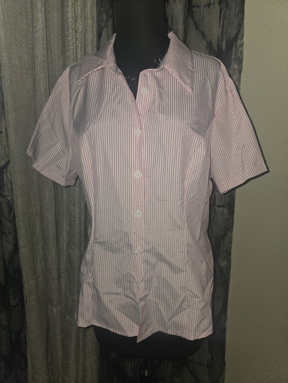 Pink Stripe Short-Sleeve Button-Up Shirt